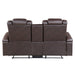 Caelan Power Double Reclining Love Seat with Center Console, Power Headrests, Storage Arms and Cup holders