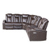 Caelan (3)3-Piece Reclining Sectional with Drop-Down Cup Holders, LED Lights, Console, Storage Arms with Cup holders
