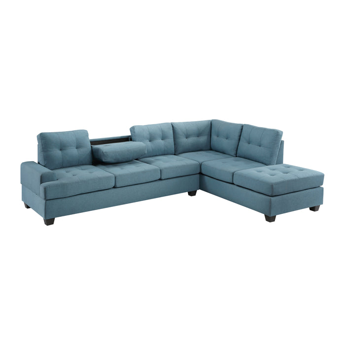 Dunstan (2)2-Piece Reversible Sectional with Drop-Down Cup Holders