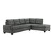 Dunstan (3)3-Piece Reversible Sectional with Drop-Down Cup Holders and Storage Ottoman