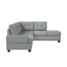 Dunstan (3)3-Piece Reversible Sectional with Drop-Down Cup Holders and Storage Ottoman
