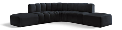 Arc 146" Velvet Upholstered 6pc. Modular Sectional