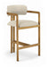Aurum Vegan Leather Upholstered And Brushed Brass Iron Frame Counter Stool