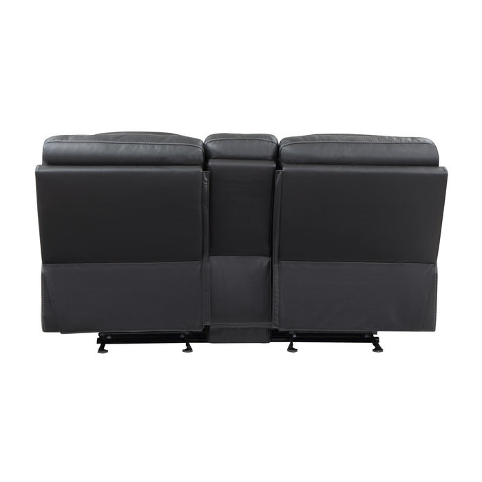 Fabian Double Glider Reclining Love Seat with Center Console, Receptacles and USB Ports