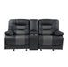 Fabian Double Glider Reclining Love Seat with Center Console, Receptacles and USB Ports