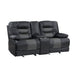 Fabian Double Glider Reclining Love Seat with Center Console, Receptacles and USB Ports