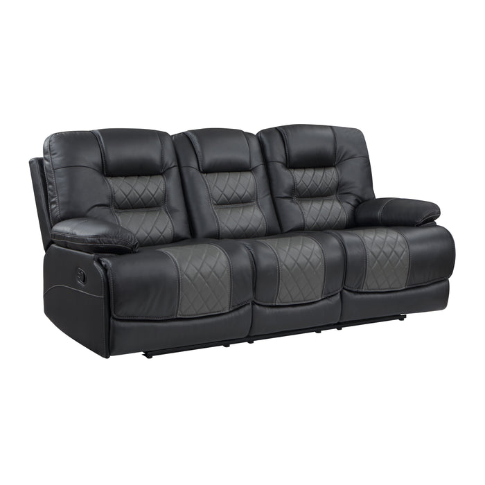 Fabian Double Reclining Sofa with Center Drop-Down Cup Holders, Receptacles and USB Ports