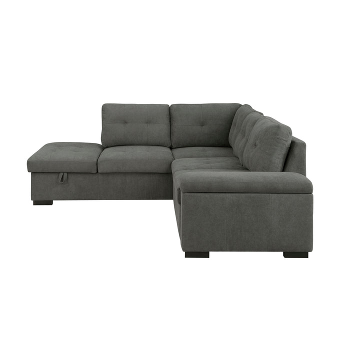 Brooklyn Park (2)2-Piece Sectional with Pull-out Bed and Left Chaise with Storage Ottoman