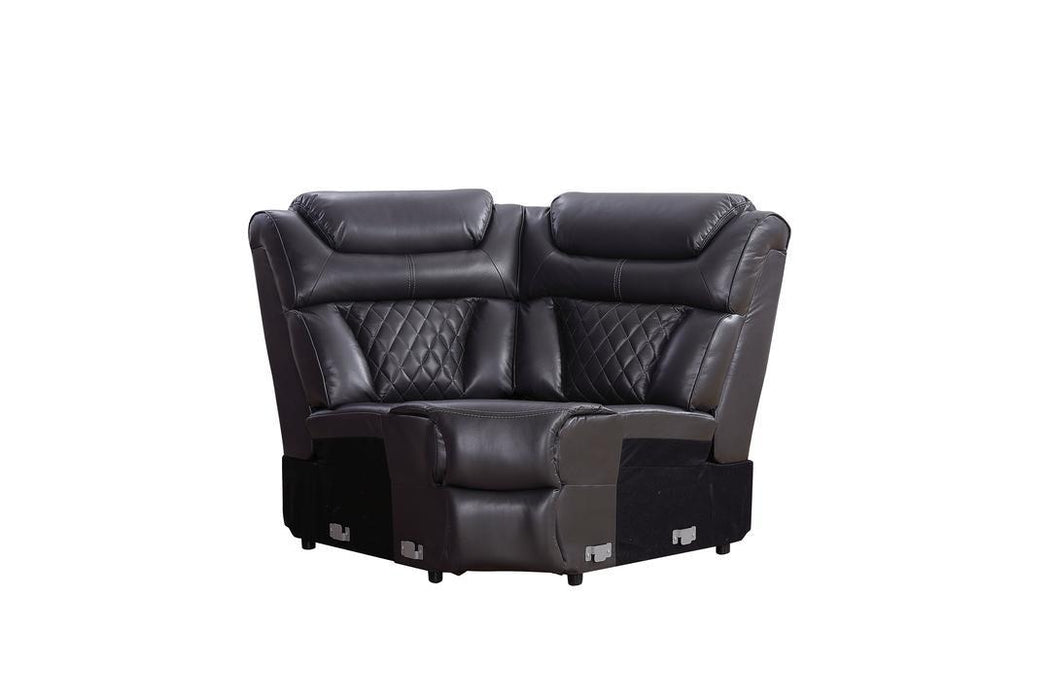 Wedge, LHF Loveseat w/Console /Speaker /Led Light/ Power Headrest, RHF Sofa w/Dropdown Table/