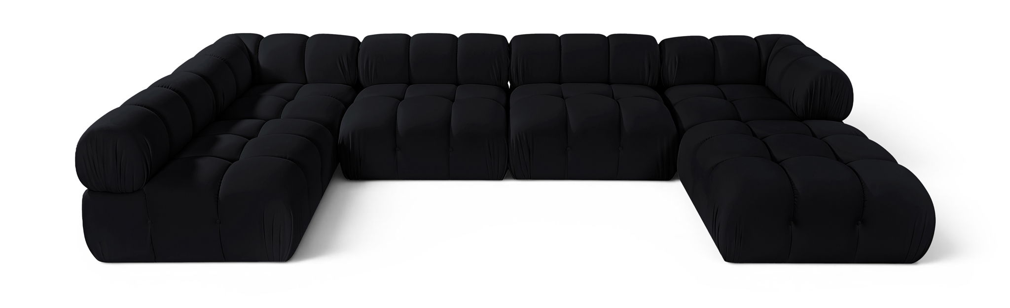 Orin 148" Velvet Performance Fabric Upholstered 6 Pc. Modular Sectional