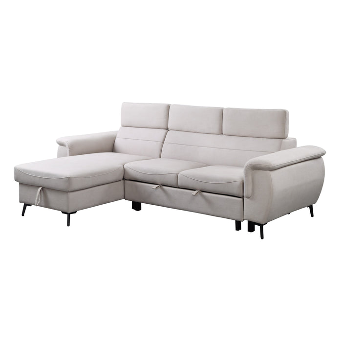 Cadence (2)2-Piece Reversible Sectional with Pull-out Bed and Hidden Storage