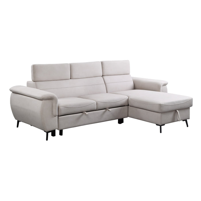 Cadence (2)2-Piece Reversible Sectional with Pull-out Bed and Hidden Storage