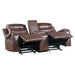 Putnam Double Glider Reclining Love Seat with Center Console, Receptacles and USB Port