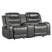 Putnam Double Glider Reclining Love Seat with Center Console, Receptacles and USB Port