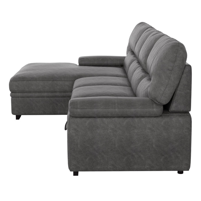 Michigan (2)2-Piece Sectional with Pull-out Bed and Left Chaise with Hidden Storage