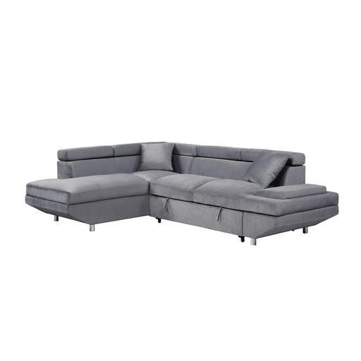 Cruz 2-Piece Sectional with Adjustable Headrests, Pull-out Bed and Left Chaise