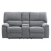 Dickinson Power Double Reclining Love Seat with Center Console and Power Headrests