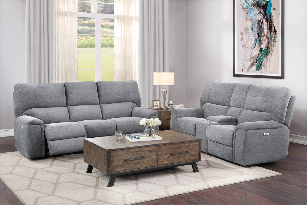 Dickinson Power Double Reclining Sofa with Power Headrests