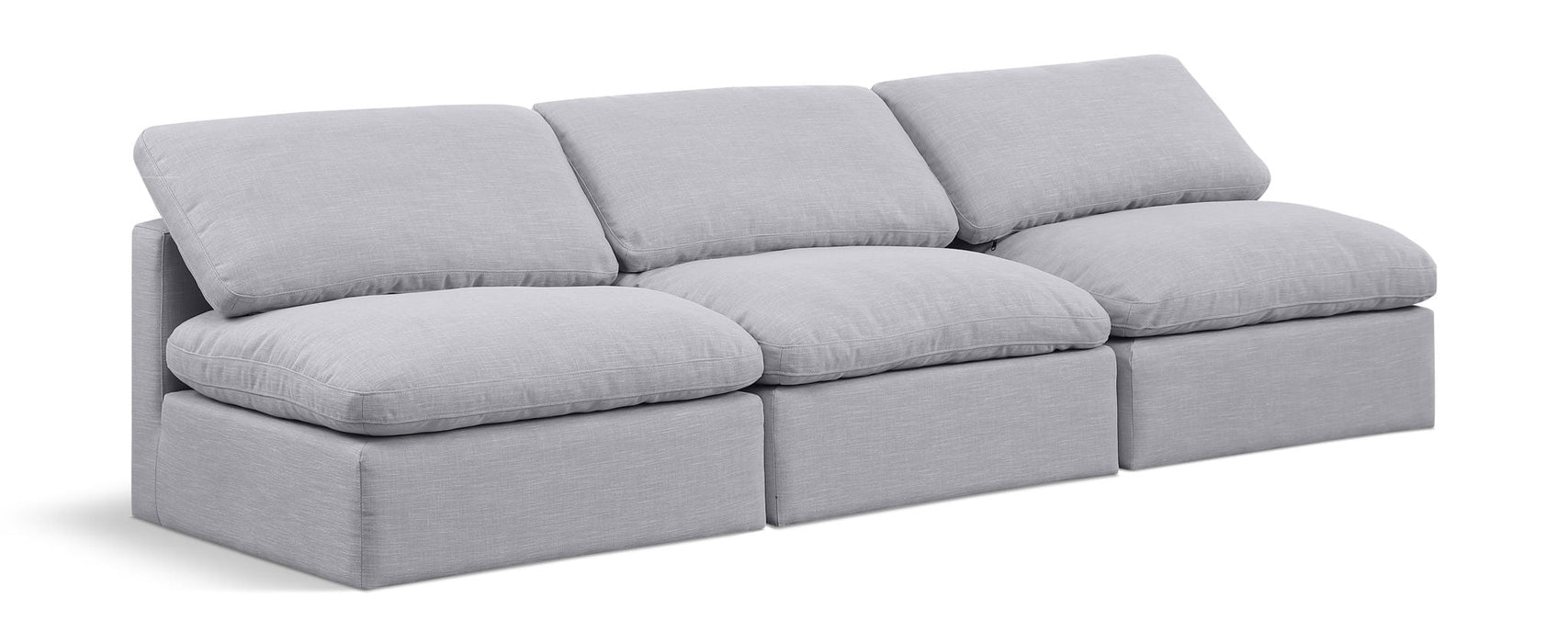 Indulge 105" Linen Textured Fabric Upholstered 3pc. Armless Modular Sofa