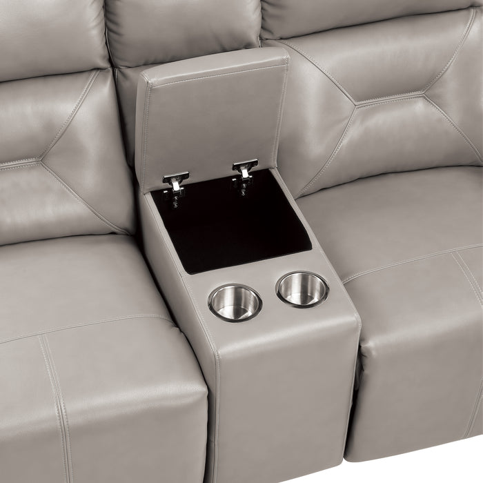 Burwell Power Double Reclining Love Seat with Center Console and USB Ports