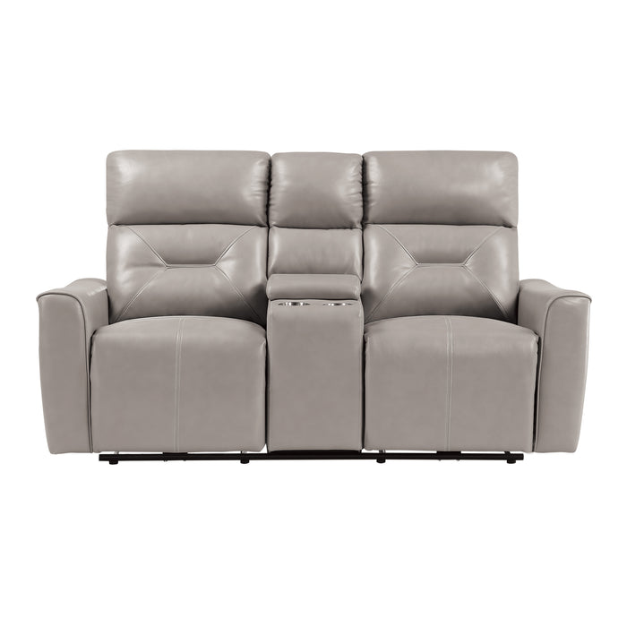 Burwell Power Double Reclining Love Seat with Center Console and USB Ports