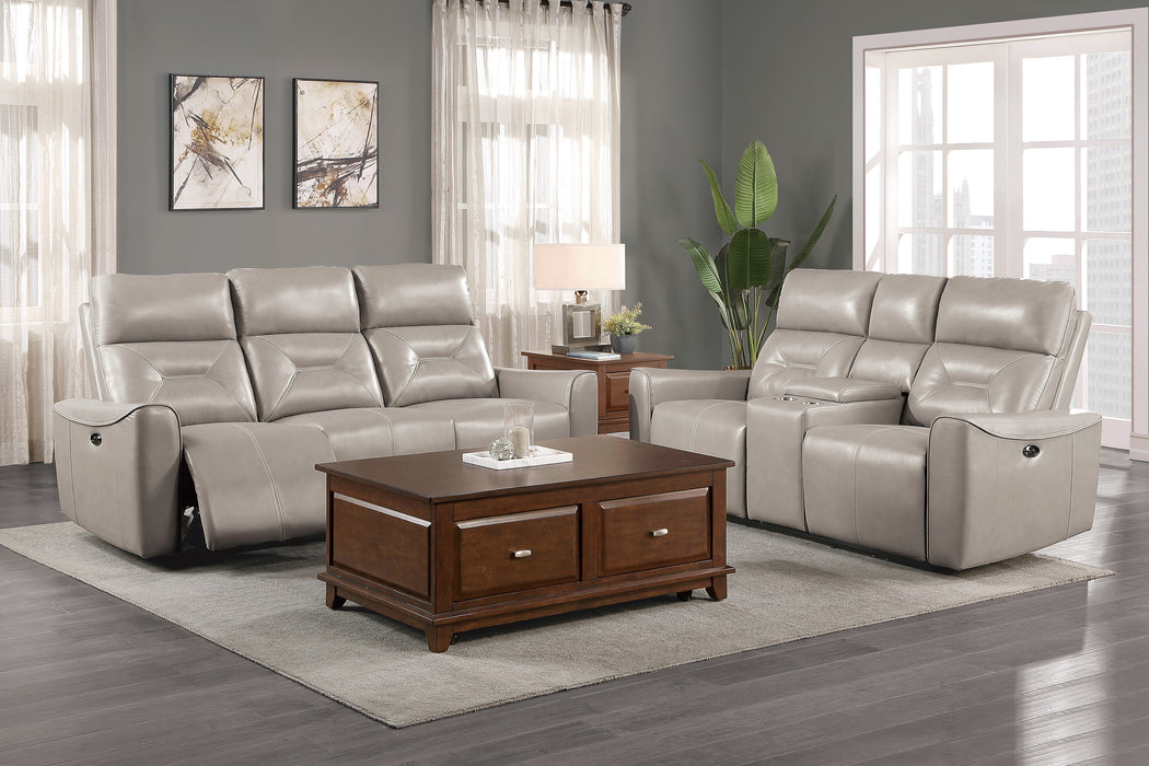 Burwell Power Double Reclining Love Seat with Center Console and USB Ports