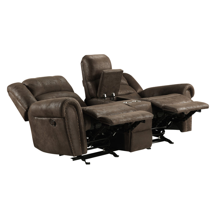 Creighton Double Glider Reclining Love Seat with Center Console