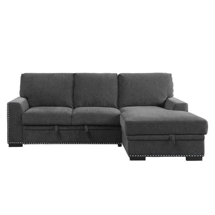 Morelia (2)2-Piece Sectional with Pull-out Bed and Right Chaise with Hidden Storage