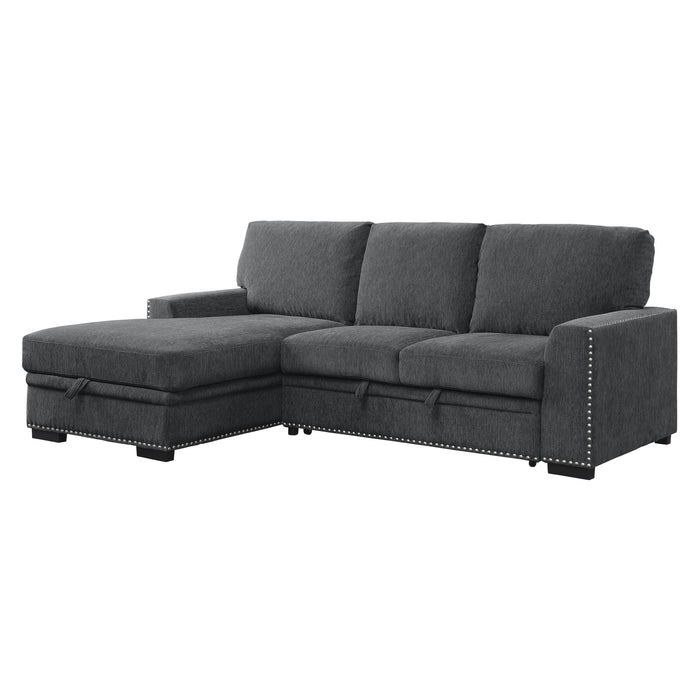 Morelia (2)2-Piece Sectional with Pull-out Bed and Left Chaise with Hidden Storage