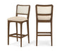 Atrium Cane Back And Vegan Leather Upholstered Seat Bar Stool