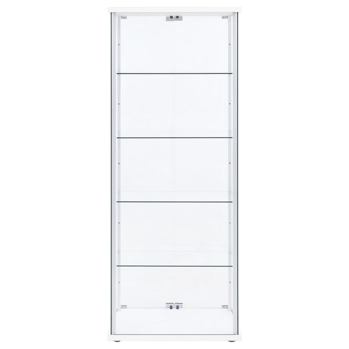 Delphinium 4-Shelf Clear Glass Curio Display Cabinet White