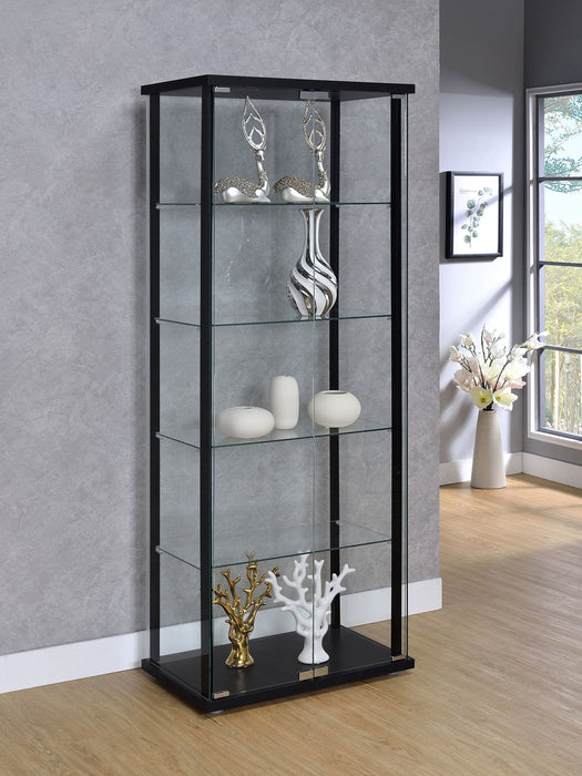 Delphinium 4-Shelf Clear Glass Curio Display Cabinet White