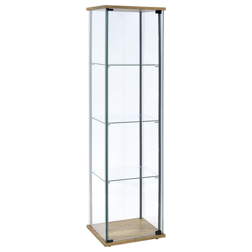 Bellatrix 3-shelf Clear Glass Curio Cabinet Mango - Brown