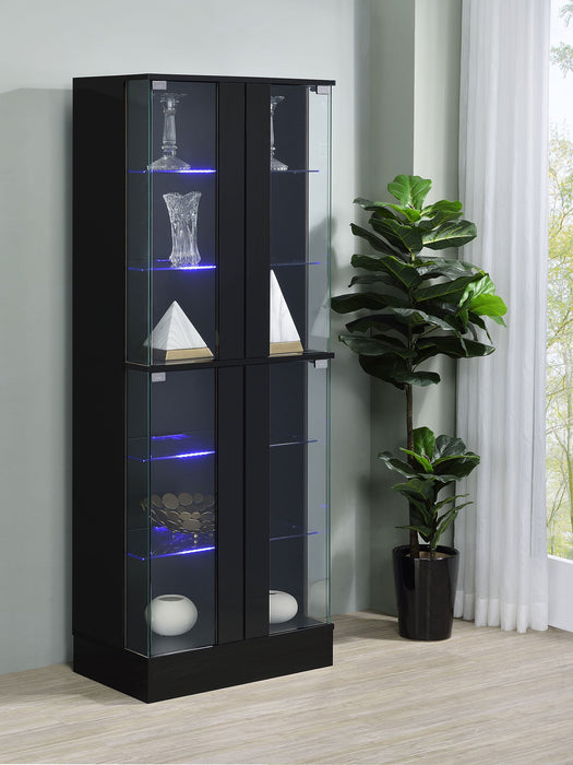 Vitrina LED Cabra de 4 puertas en blanco de alto brillo