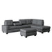 Maston (3)3-Piece Reversible Sectional with Drop-Down Cup Holders and Storage Ottoman