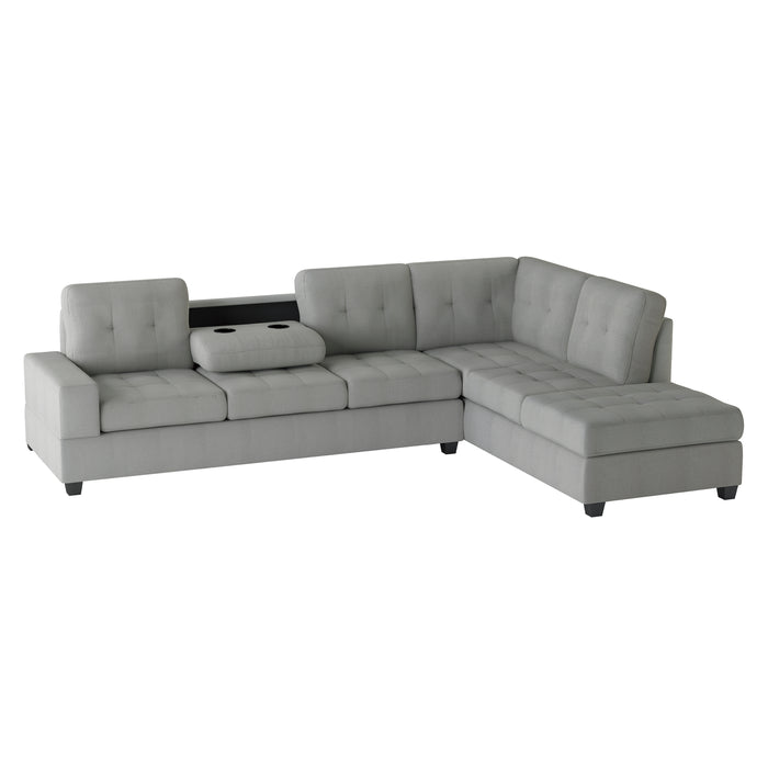 Maston (2)2-Piece Reversible Sectional with Drop-Down Cup Holders