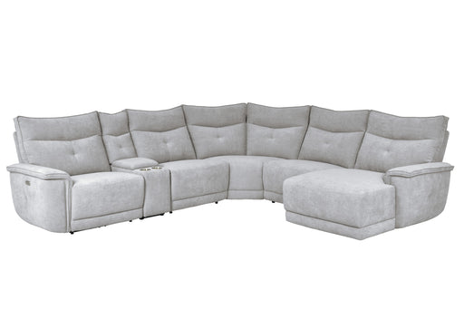 Tesoro (6)6-Piece Modular Power Reclining Sectional with Power Headrests, Right Chaise and USB Port