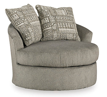 Soletren Oversized Ottoman - Black/Gray