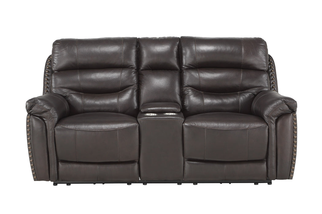 Lance Power Double Reclining Love Seat with Center Console, Power Headrests and USB Ports