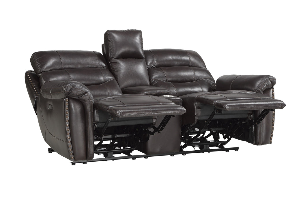Lance Power Double Reclining Love Seat with Center Console, Power Headrests and USB Ports