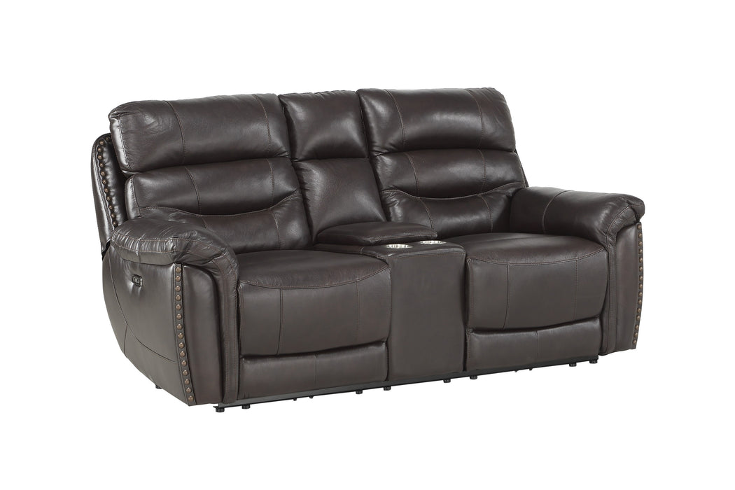 Lance Power Double Reclining Love Seat with Center Console, Power Headrests and USB Ports