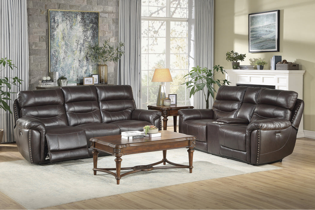 Lance Power Double Reclining Sofa with Power Headrests and USB Ports