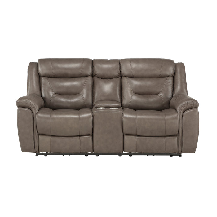 Kennett Power Double Reclining Love Seat with Center Console, Power Headrests and USB Ports