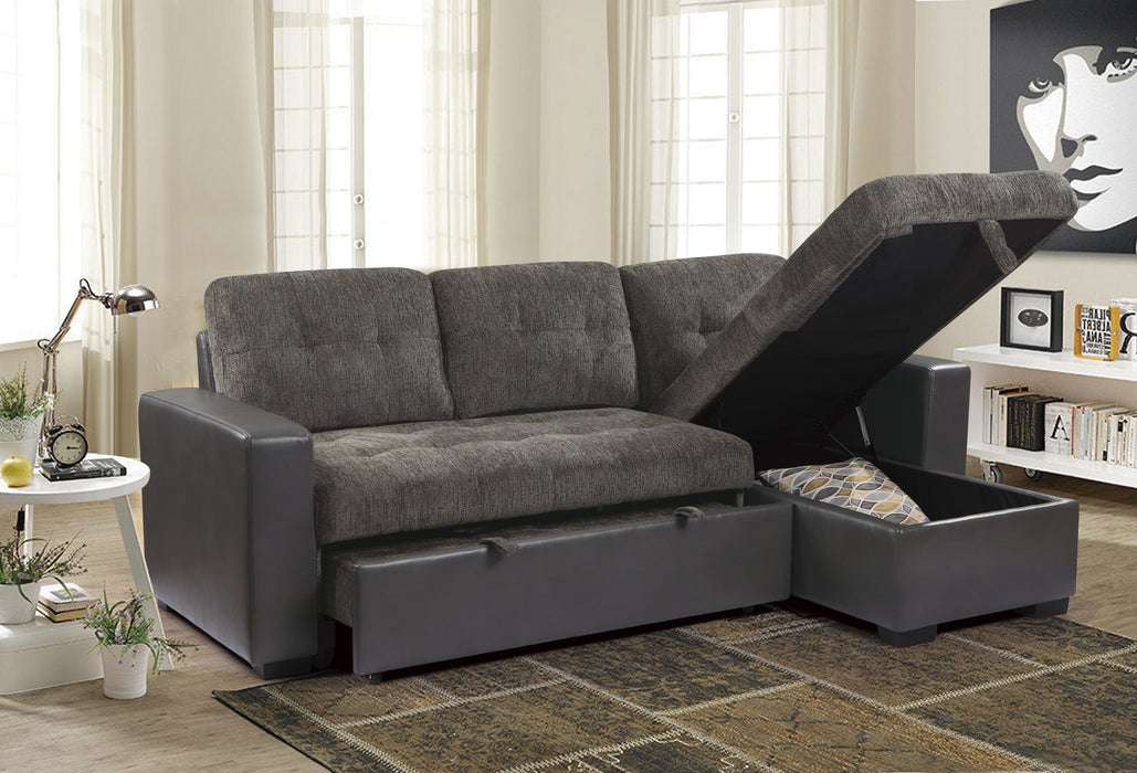 Swallowtail (2)2-Piece Reversible Sectional with Pull-out Bed and Hidden Storage
