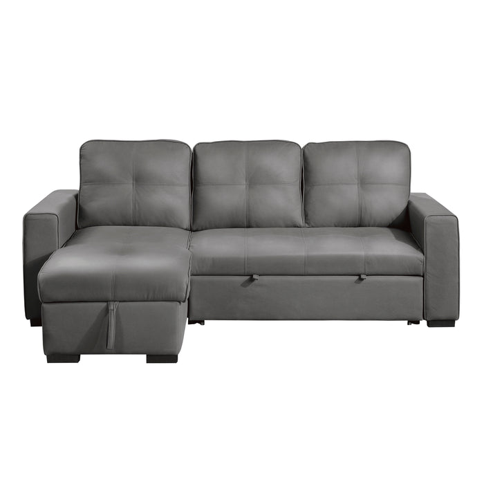 Magnus (2)2-Piece Reversible Sectional with Pull-out Bed and Hidden Storage