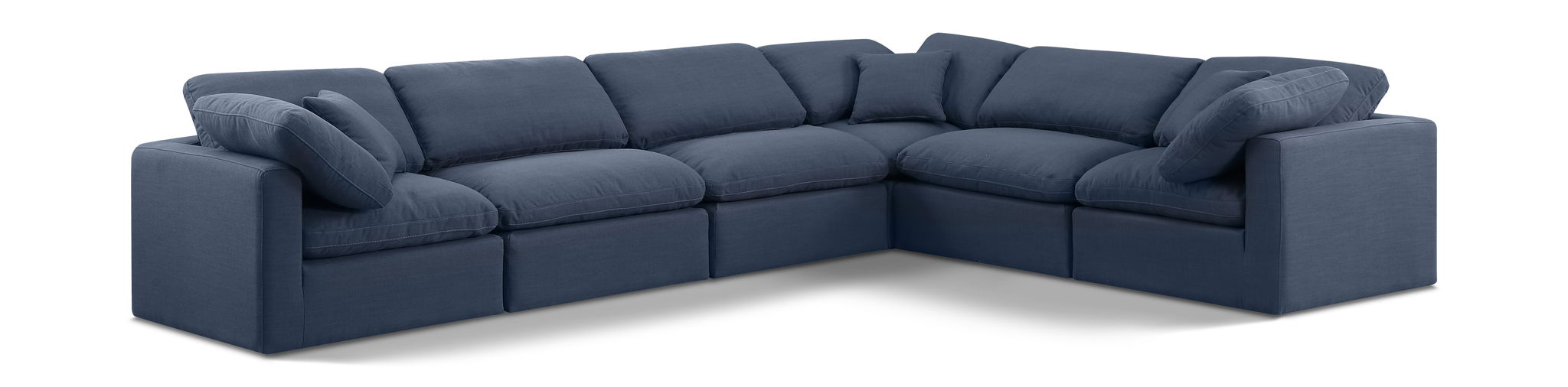 Indulge 140" Linen Textured Fabric Upholstered 6pc. Modular Sectional