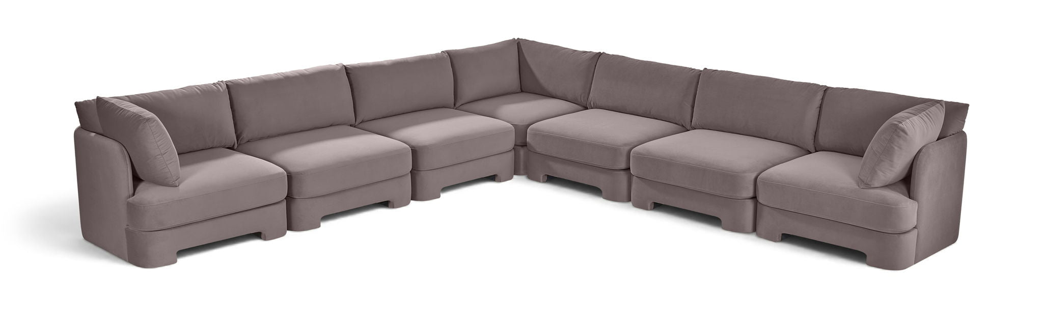 Seccional modular tapizado de terciopelo de alto rendimiento Hammond de 148" de 7 piezas