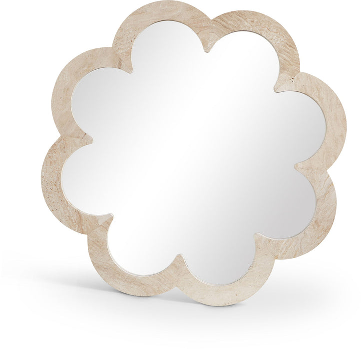 Vicenza 36" W X 36" H Genuine Travertine Frame Mirror