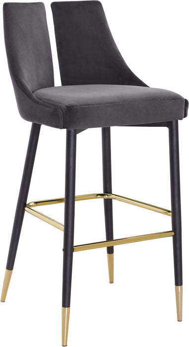 Sleek Velvet Upholstered Bar Stool