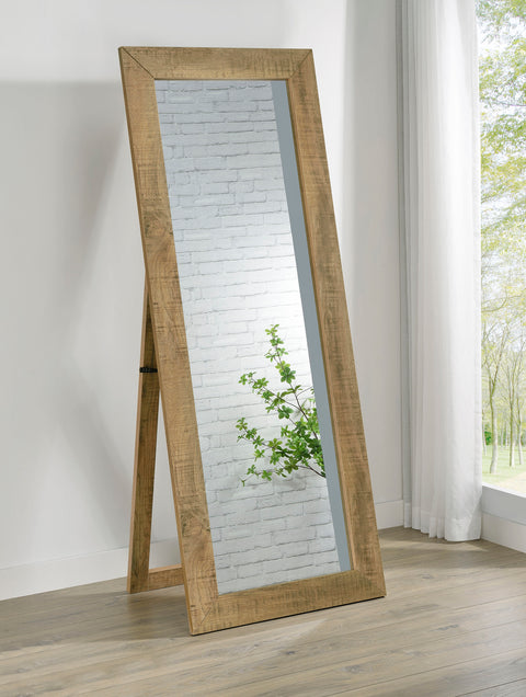 Espejo de cuerpo entero con soporte y vidrio templado Cadence, color mango